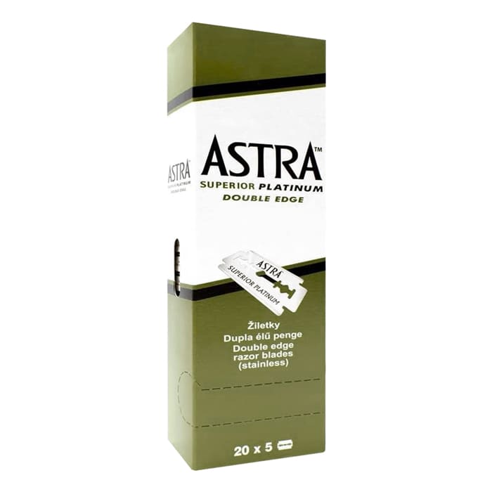 Box of 100 Astra Superior Platinum double edge razor blades