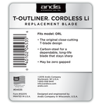 Andis Cordless T-Outliner® Li Replacement T-Blade - Carbon Steel