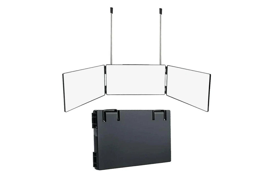 3 Way Trifold Mirror 360 Degree Folding Mirror for Make Up Hair Styling Shaving Grooming Adjustable Height Brackets