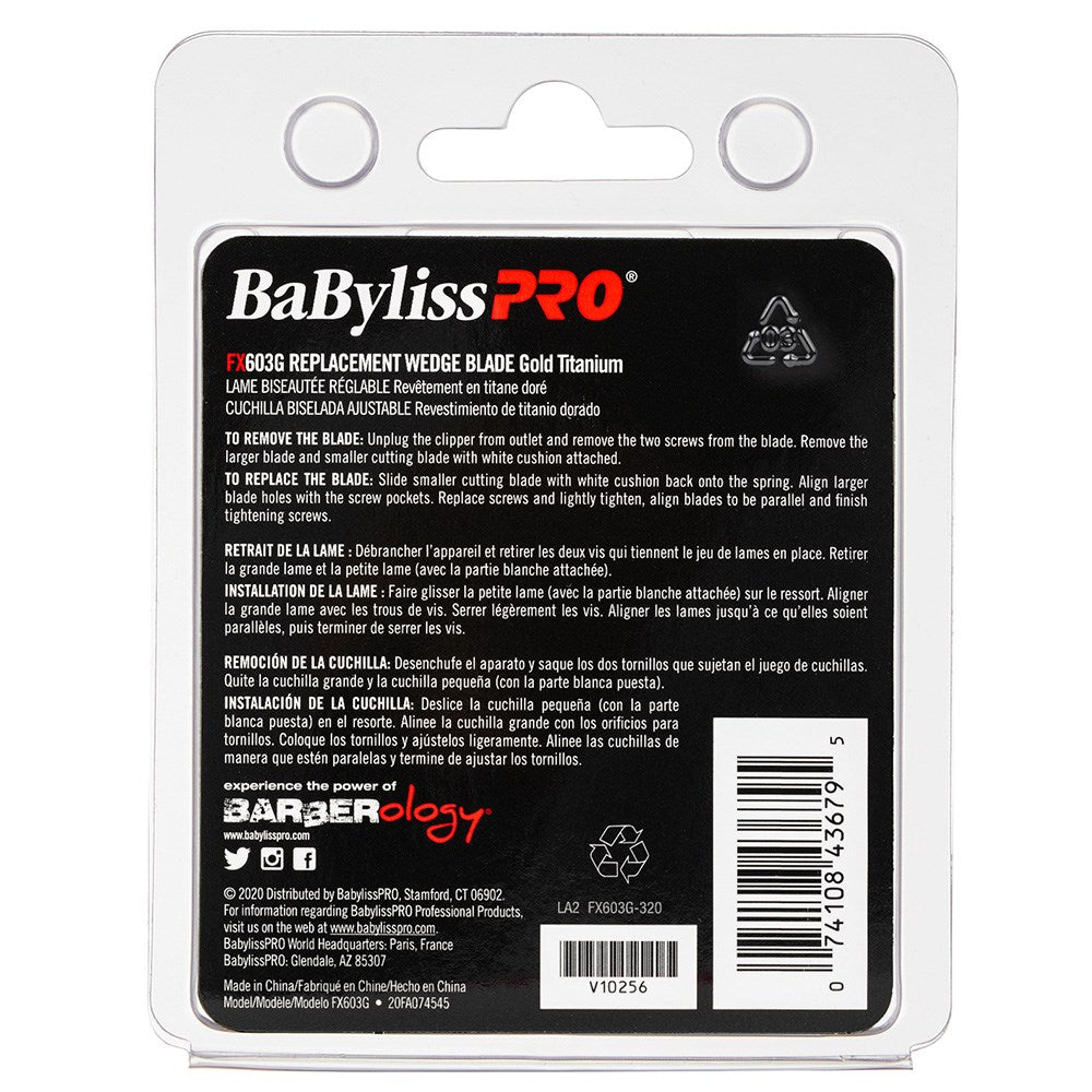 BaBylissPRO Replacement Hair Clipper Gold Titanium Wedge Blade FX603G