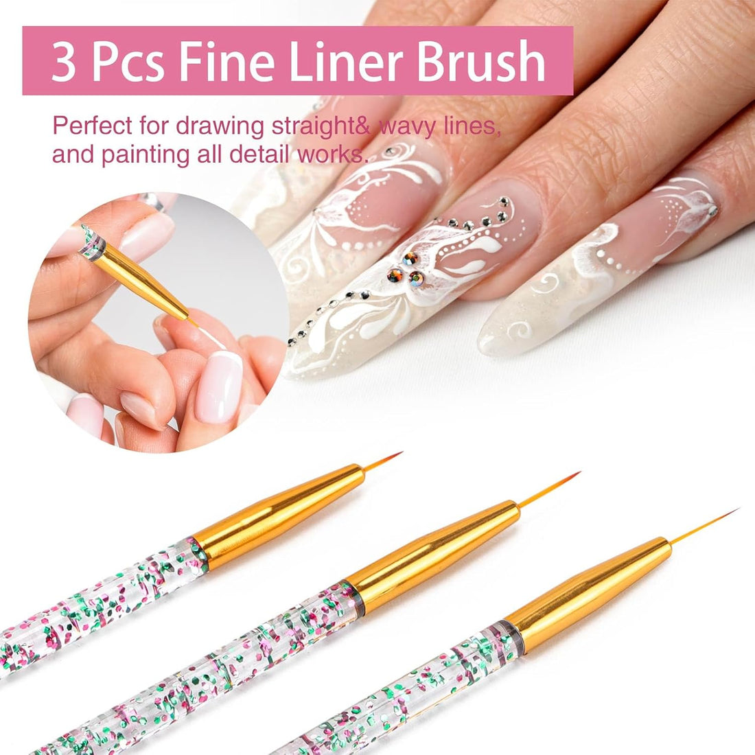 NBHS 36-Piece Nail Art Brush & Tool Kit – All-in-One DIY Design Set
