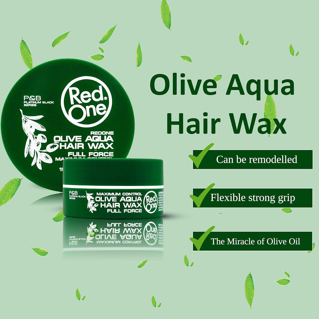 3x RedOne Hair Styling Wax Full Force Olive 150ml