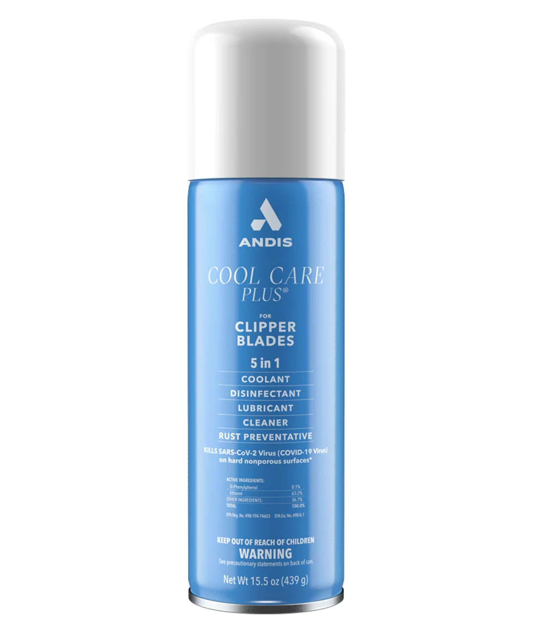 Andis Cool Care Plus Spray 5 in 1 Clipper Blade Cleaner 15.5oz