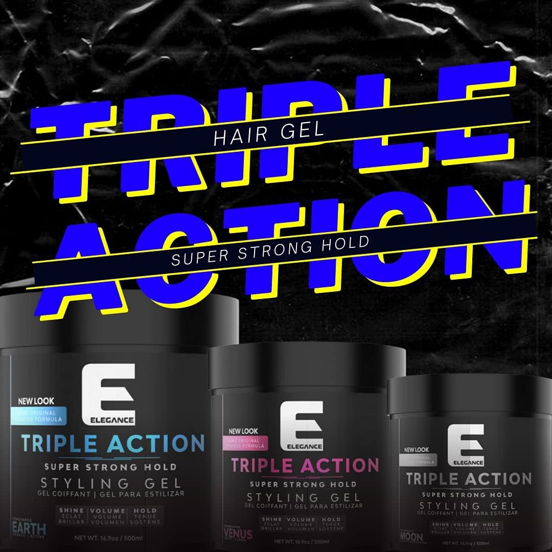 3x Elegance Triple Action Hair Gel – 1000ml Blue