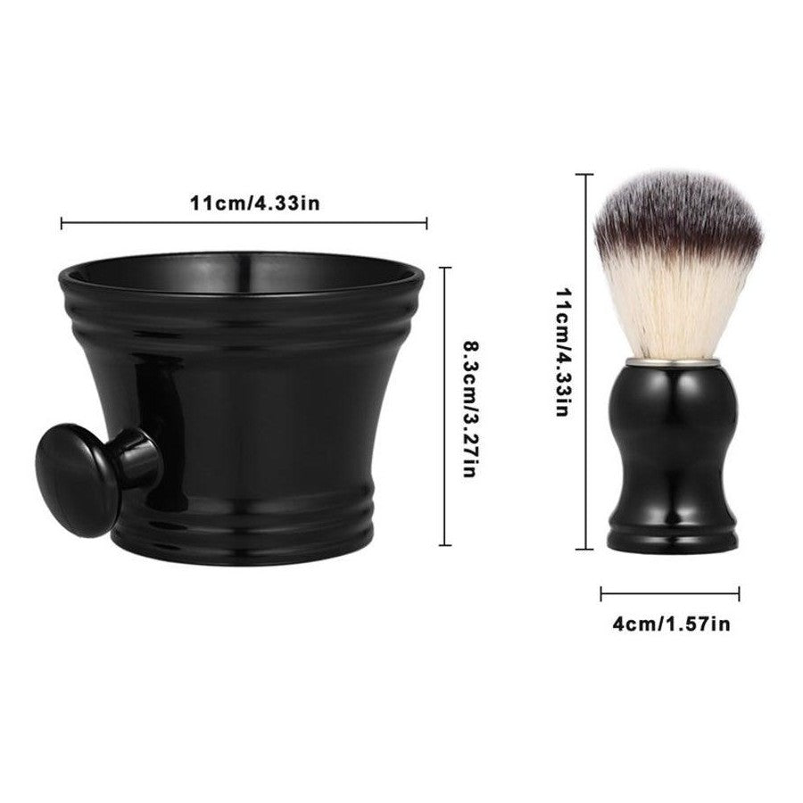 Shaving Soap Mug Bowl with Handle & Shaving Brush – 2-Piece Set