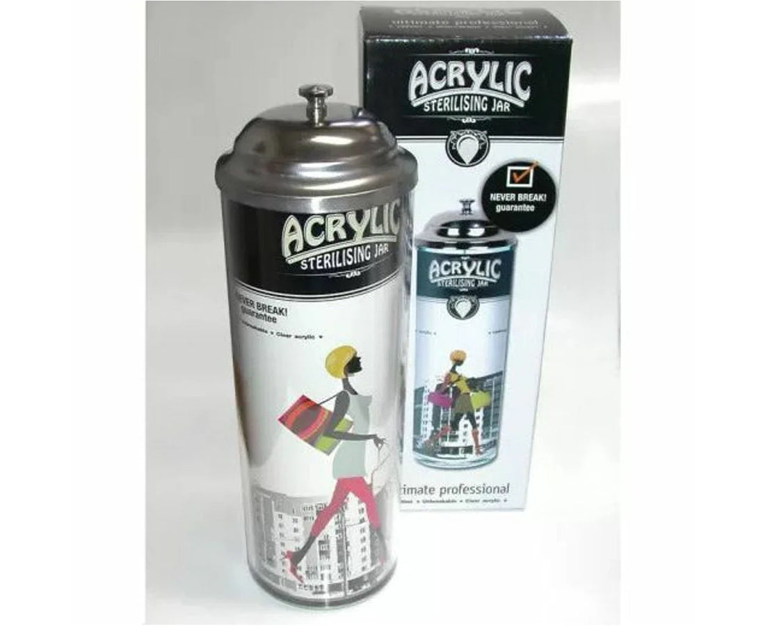 Barber Salon Acrylic Disinfectant Jar with Removable Basket