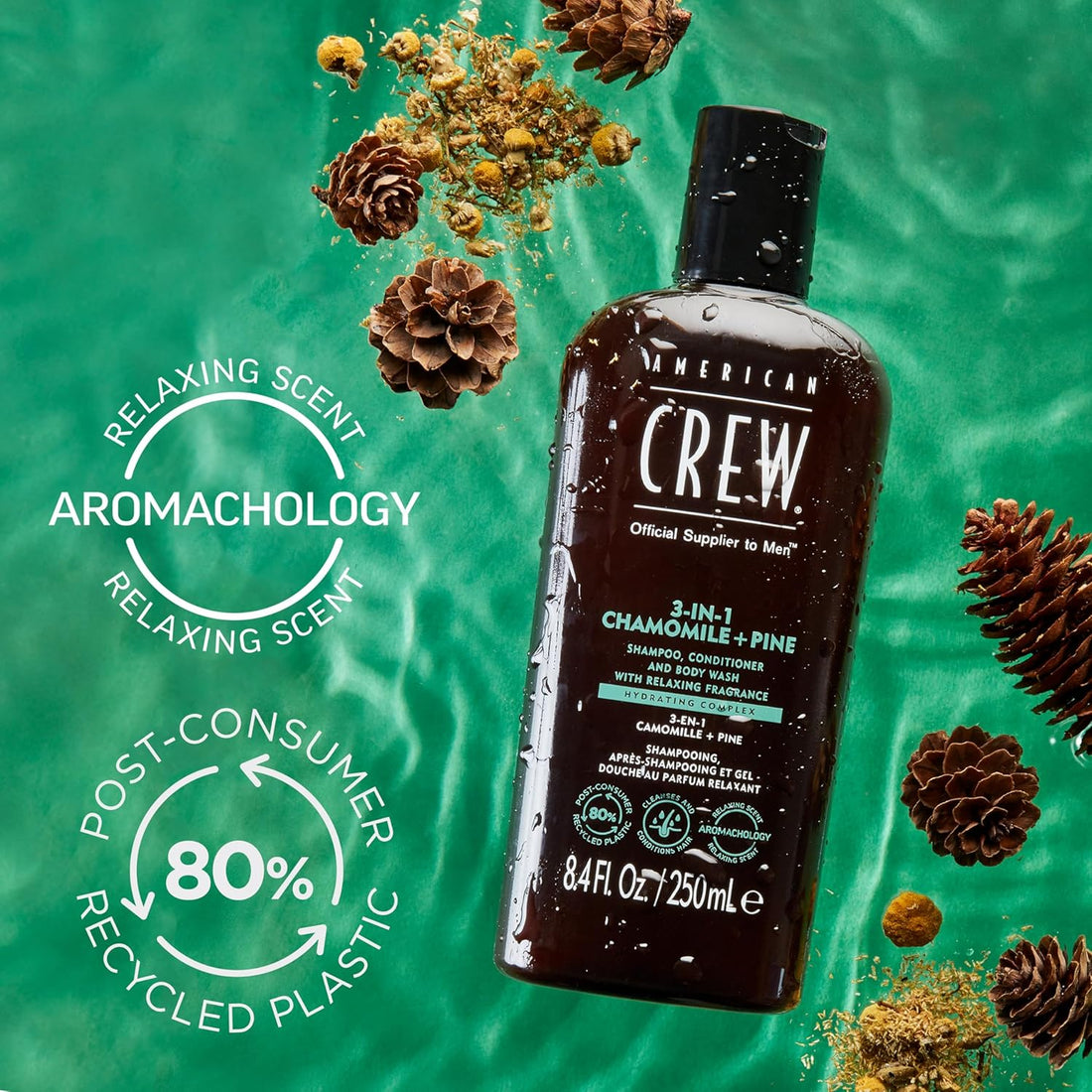 American Crew 3-in-1 Shampoo, Conditioner and Body Wash Chamomile and Pine, 450 ml