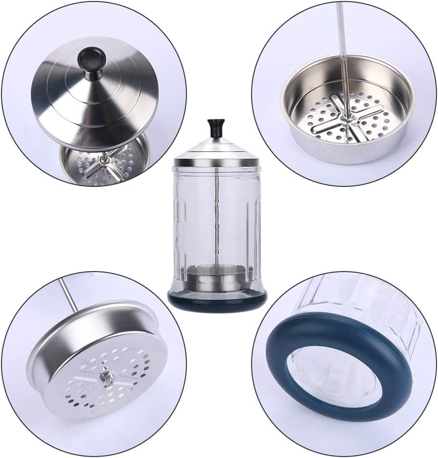 Salon Disinfecting Jar 21 Oz with Removable Basket and Stainless Steel Parts