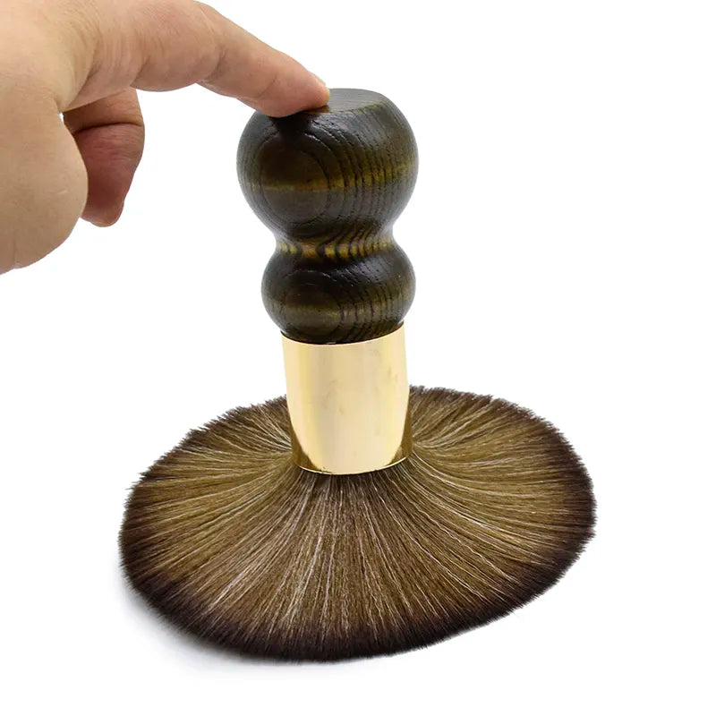 Neck Brush with Round Wood Handle & Gold Accents – Model 510