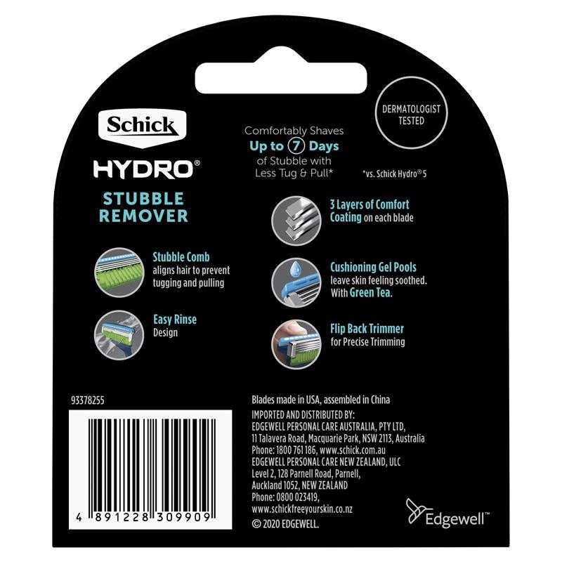 Schick Hydro Stubble Eraser Razor Blade Refills 4 Pack