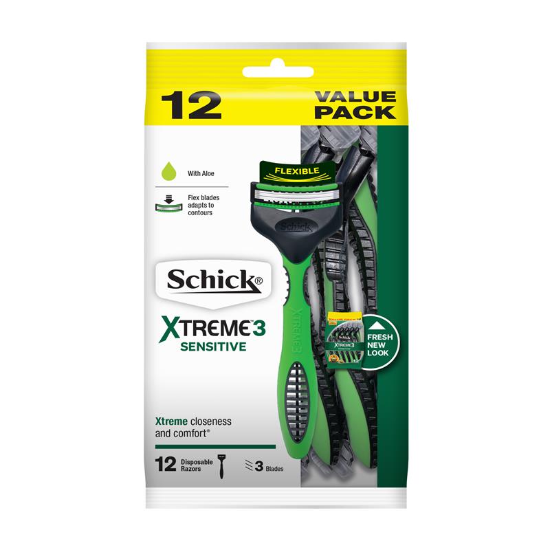 Schick Xtreme 3 Sensitive Disposable Razors 12 Pack