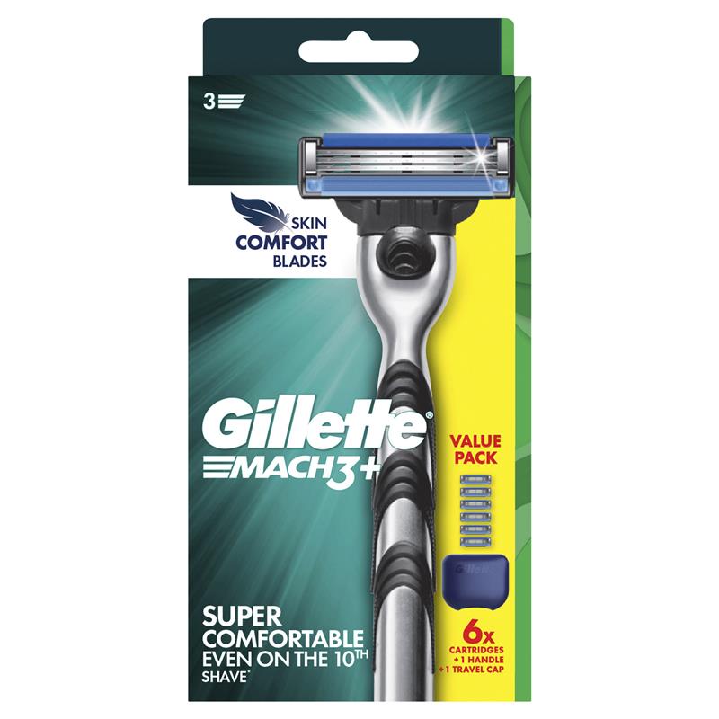 Gillette Mach3 Razor with 6 Blade Refills