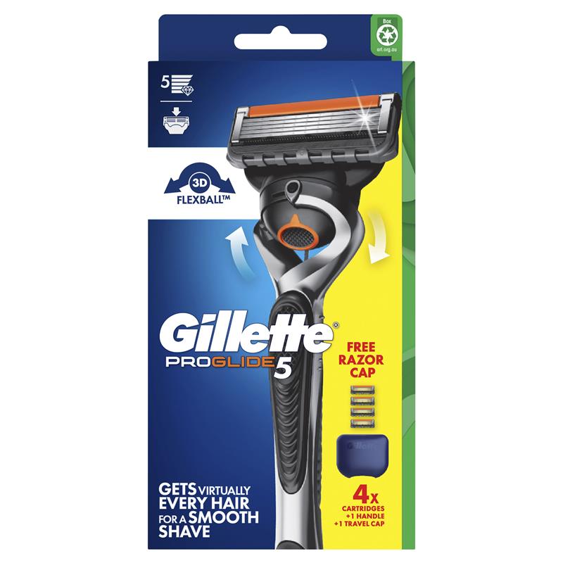 Gillette Fusion5 ProGlide Razor Starter Kit with 4 Blade Refills