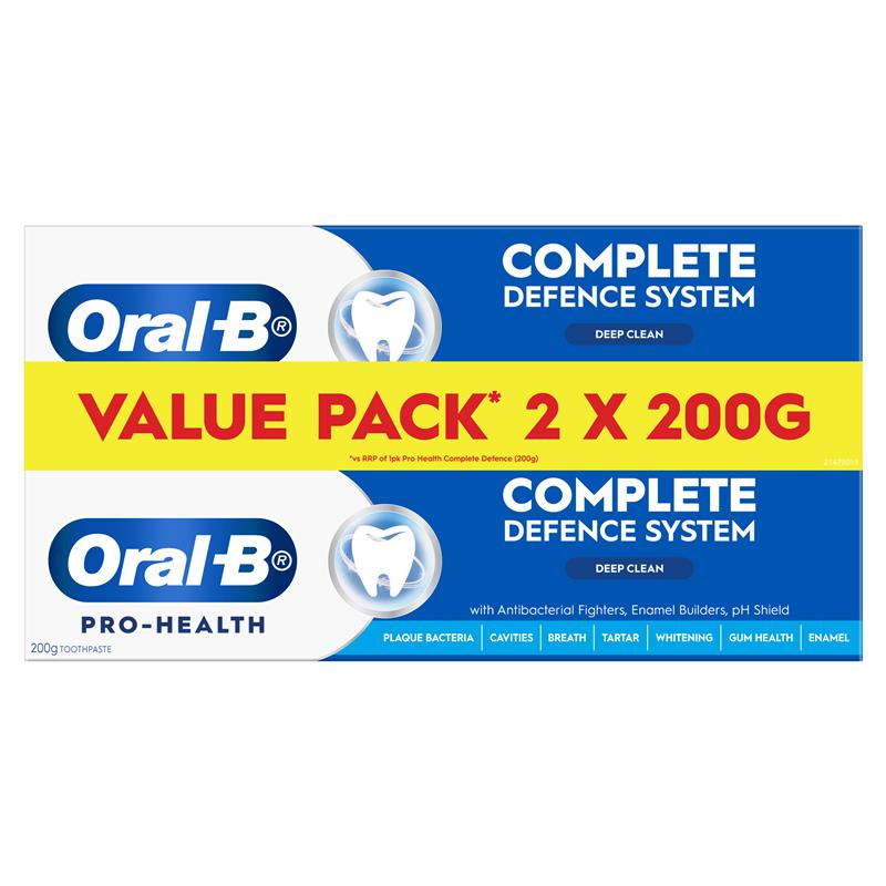 Oral-B Pro-Health Complete Defence Deep Clean Toothpaste 200g Twin Value Pack