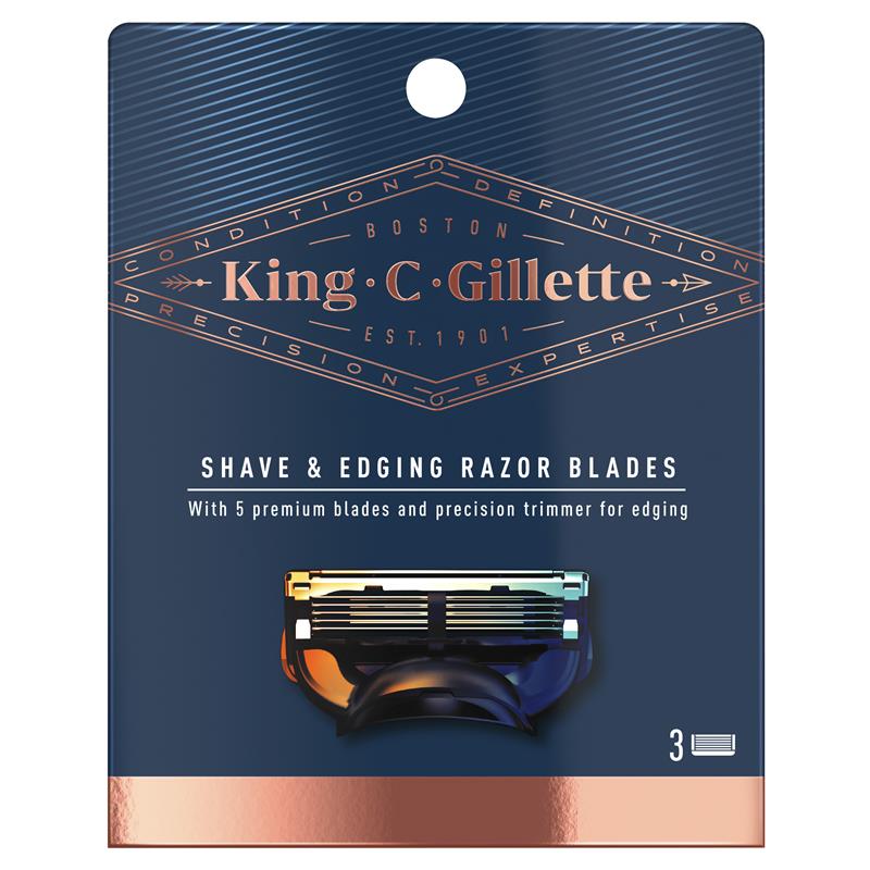 King C. Gillette Shave and Edging Razor Blades 3 Pack