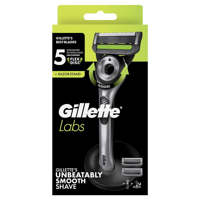 Gillette Labs Exfoliating Razor with Magnetic Stand and 2 Blade Refills