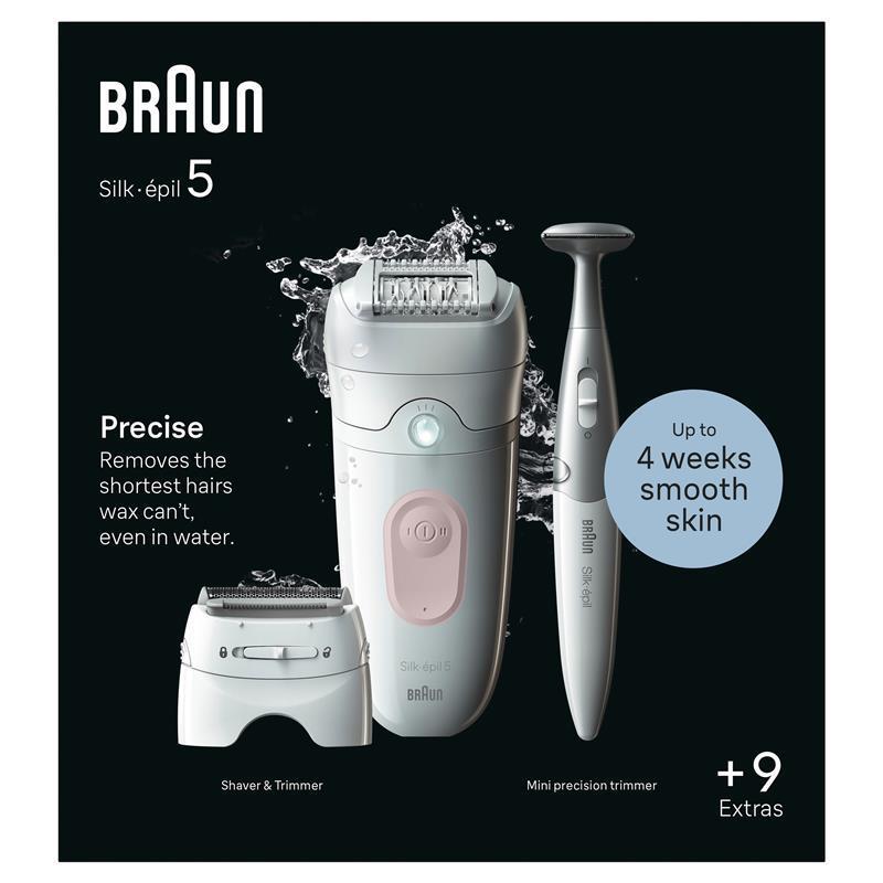 Braun Silk-epil 5 Epilator with Bikini Trimmer and 8 Extras