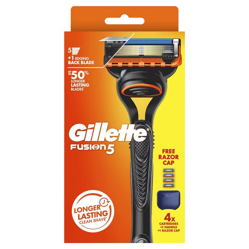 Gillette Fusion5 Razor Starter Kit with 4 Blade Refills