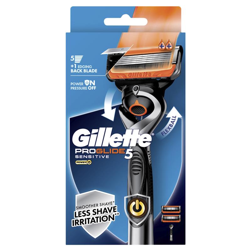 Gillette Fusion5 ProGlide Power Razor with 2 Blade Refills