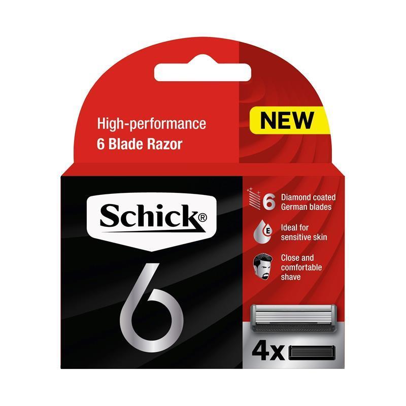 Schick Hydro 6 Razor Blade Refills 4 Pack