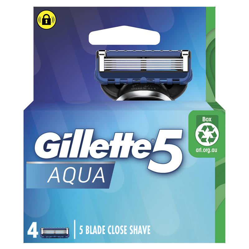 Gillette5 Aqua Razor Blade Refills 4 Pack