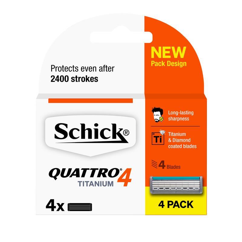 Schick Quattro Titanium Razor Blade Refills 4 Pack