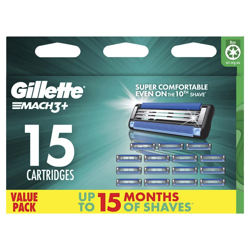 Gillette Mach3 Razor Blade Refills 15 Pack