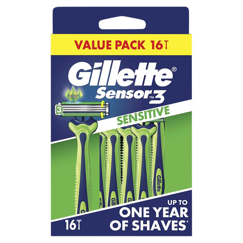 Gillette Sensor3 Sensitive Disposable Razors 16 Pack