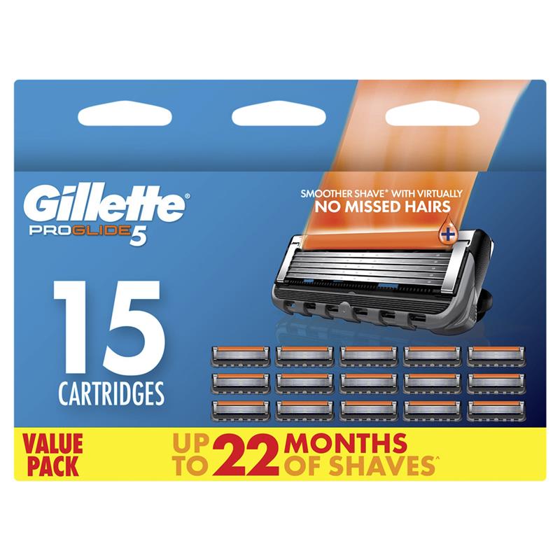 Gillette Fusion5 ProGlide Razor Blade Refills 15 Pack
