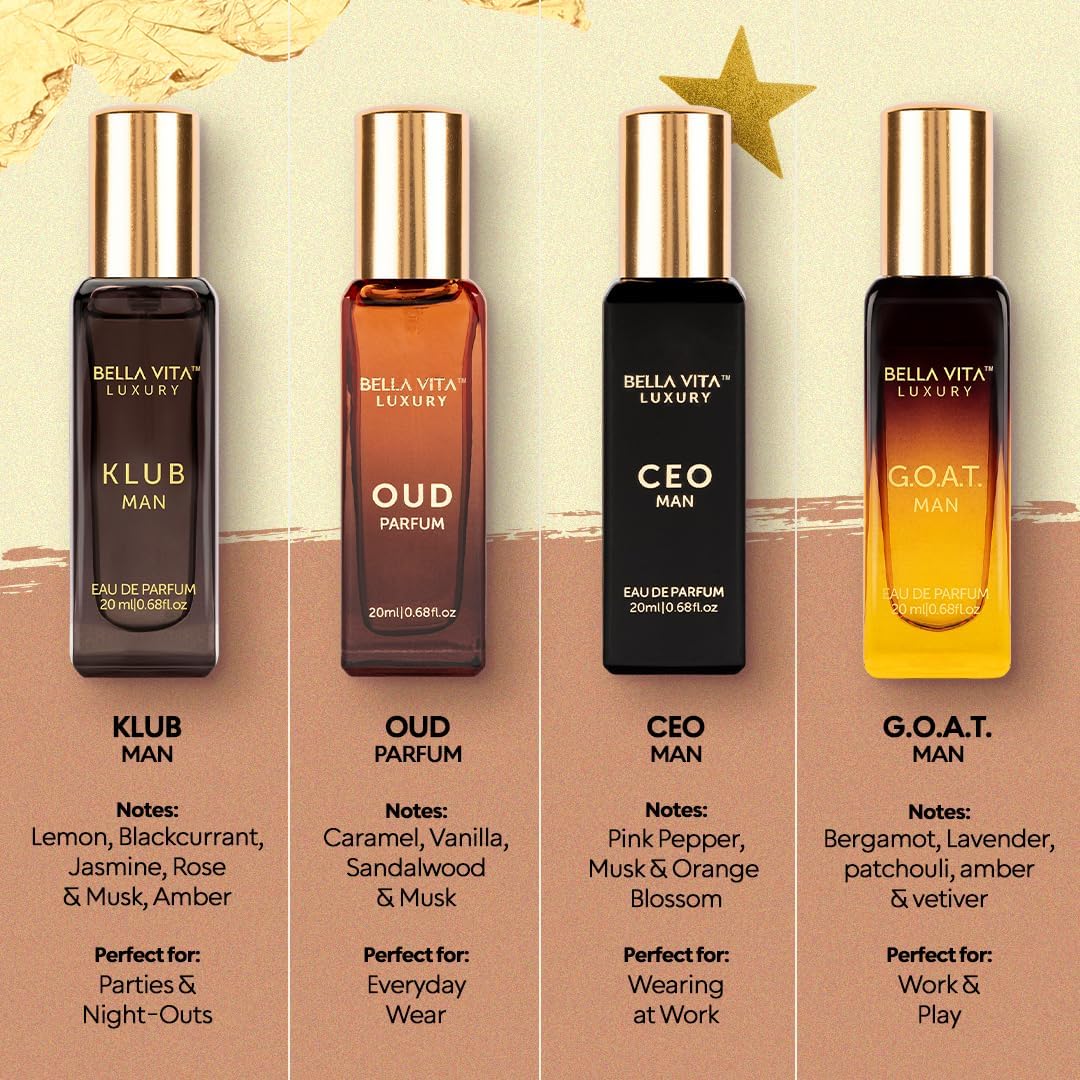 NBHS Men’s Perfume Gift Set – 4x20ml Travel Cologne Scents Men's Gift Set