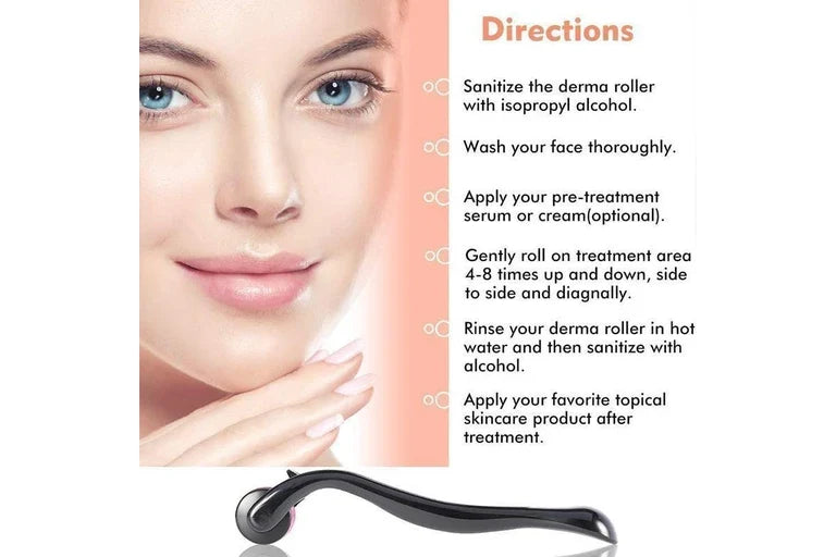 Derma Roller Titanium Micro Needle Skin 540 Needles Scars Anti Aging Dermaroller