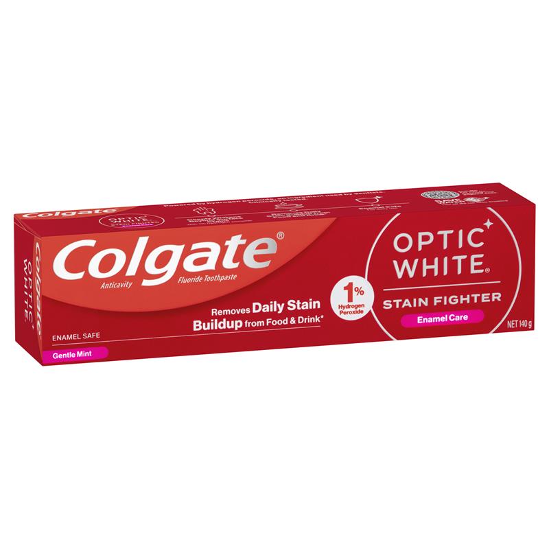 Colgate Optic White Stain Fighter Whitening Toothpaste Enamel Care 140g