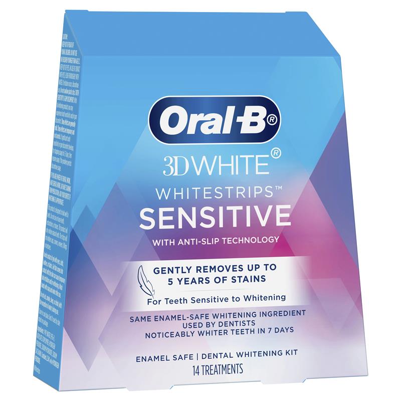 Oral-B 3D White Whitening Strips Sensitive 14 Pack