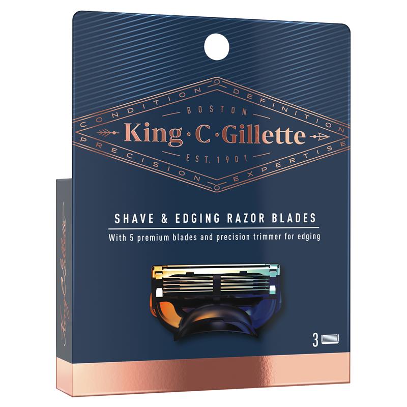 King C. Gillette Shave and Edging Razor Blades 3 Pack