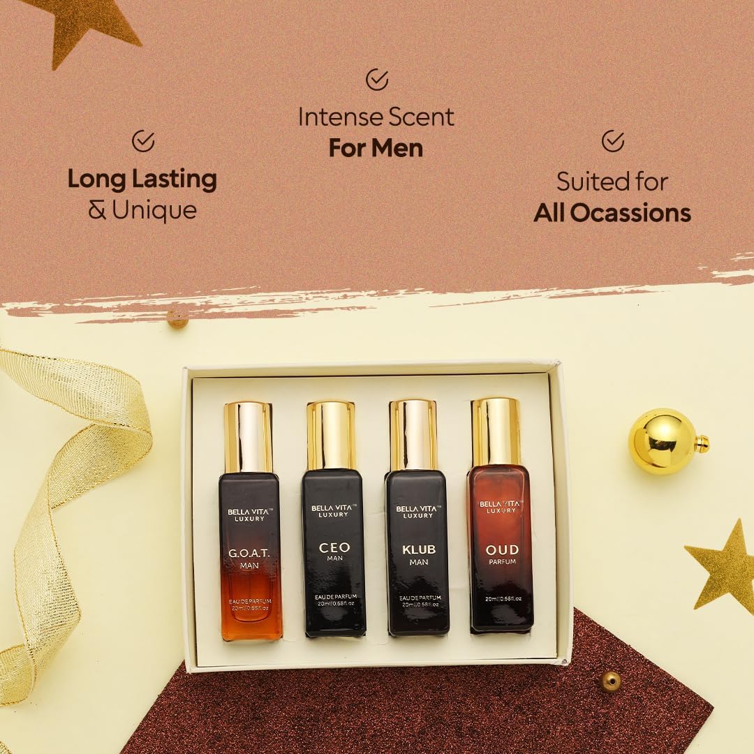 NBHS Men’s Perfume Gift Set – 4x20ml Travel Cologne Scents Men's Gift Set
