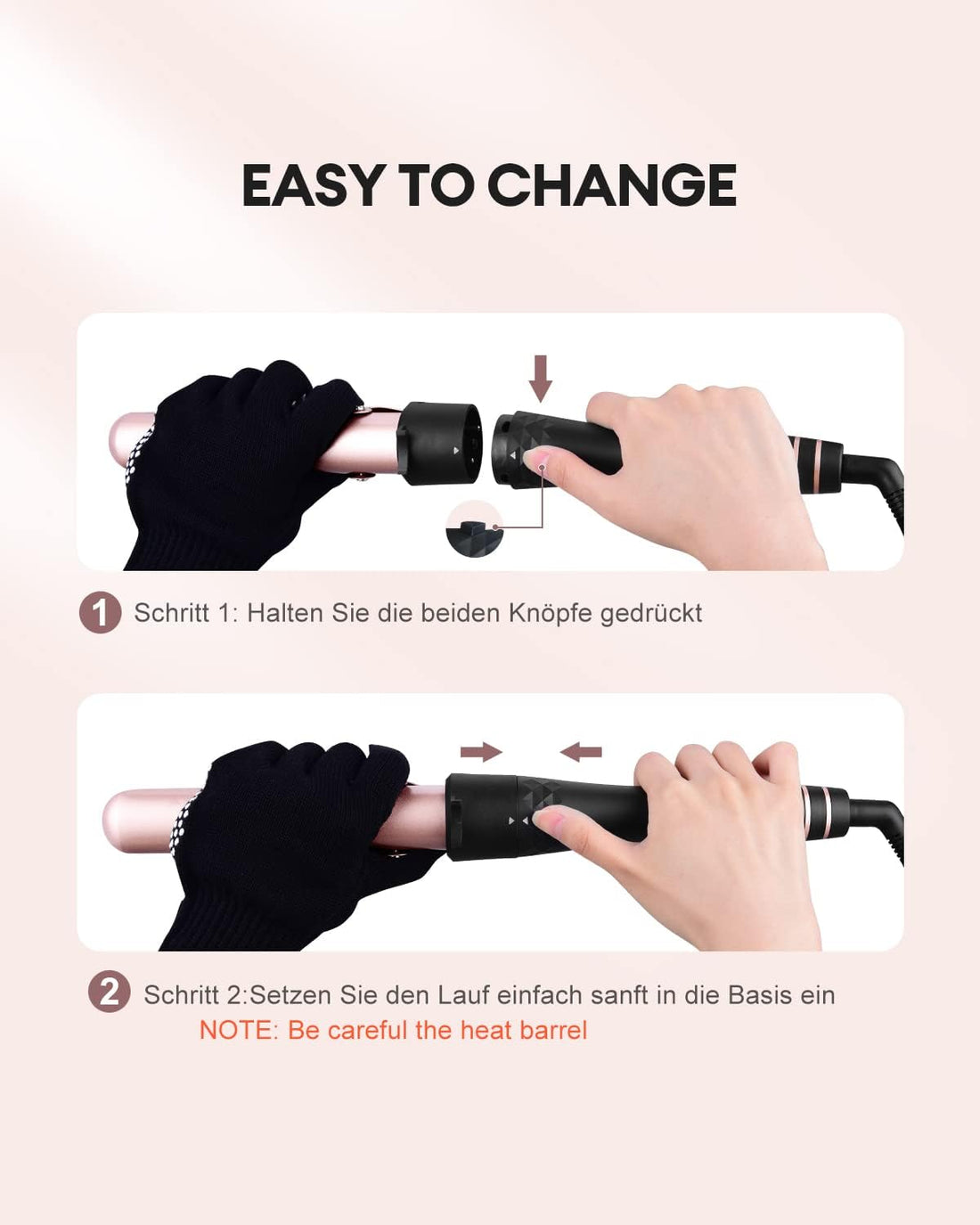 NBHS 4-in-1 Curling Iron Set – Interchangeable Ceramic Barrels (9–38mm)