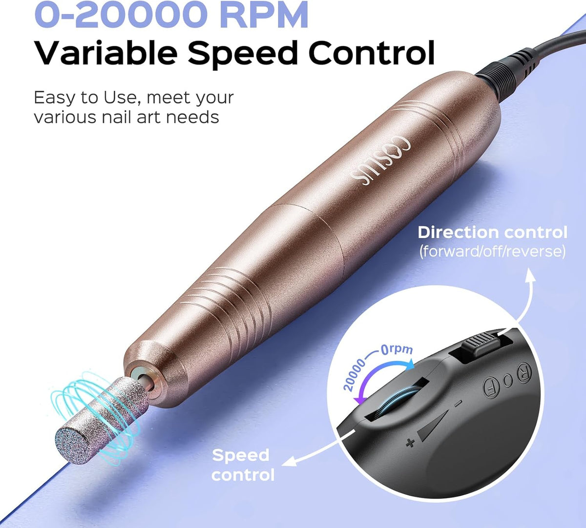 NBHS Gold Portable Electric Nail Drill Machine – Manicure & Pedicure Kit
