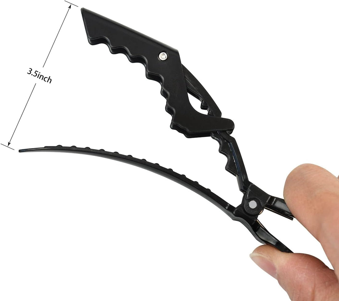 Alligator Hair Clips – 6 Pack Black Salon Clips for Styling & Sectioning
