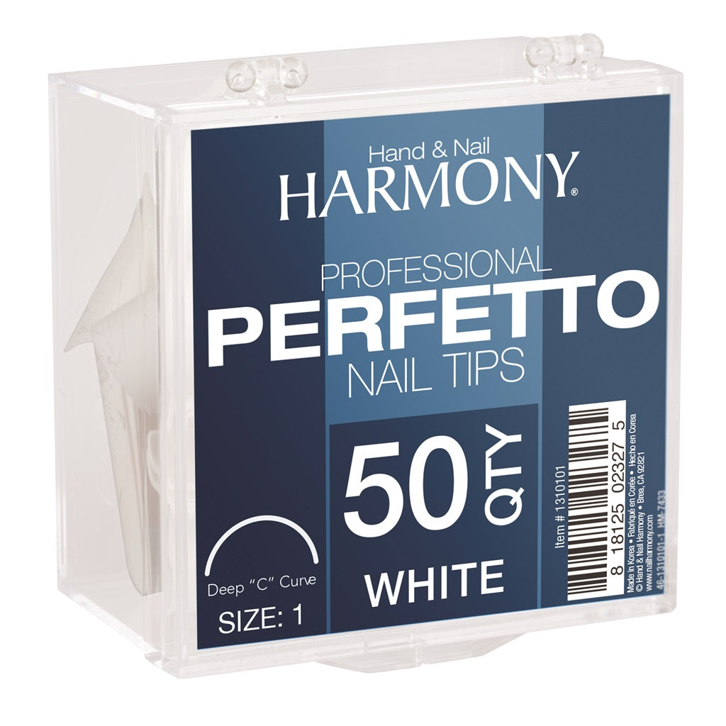 Harmony Perfetto Nail Tips White 50 Pack - Size 6