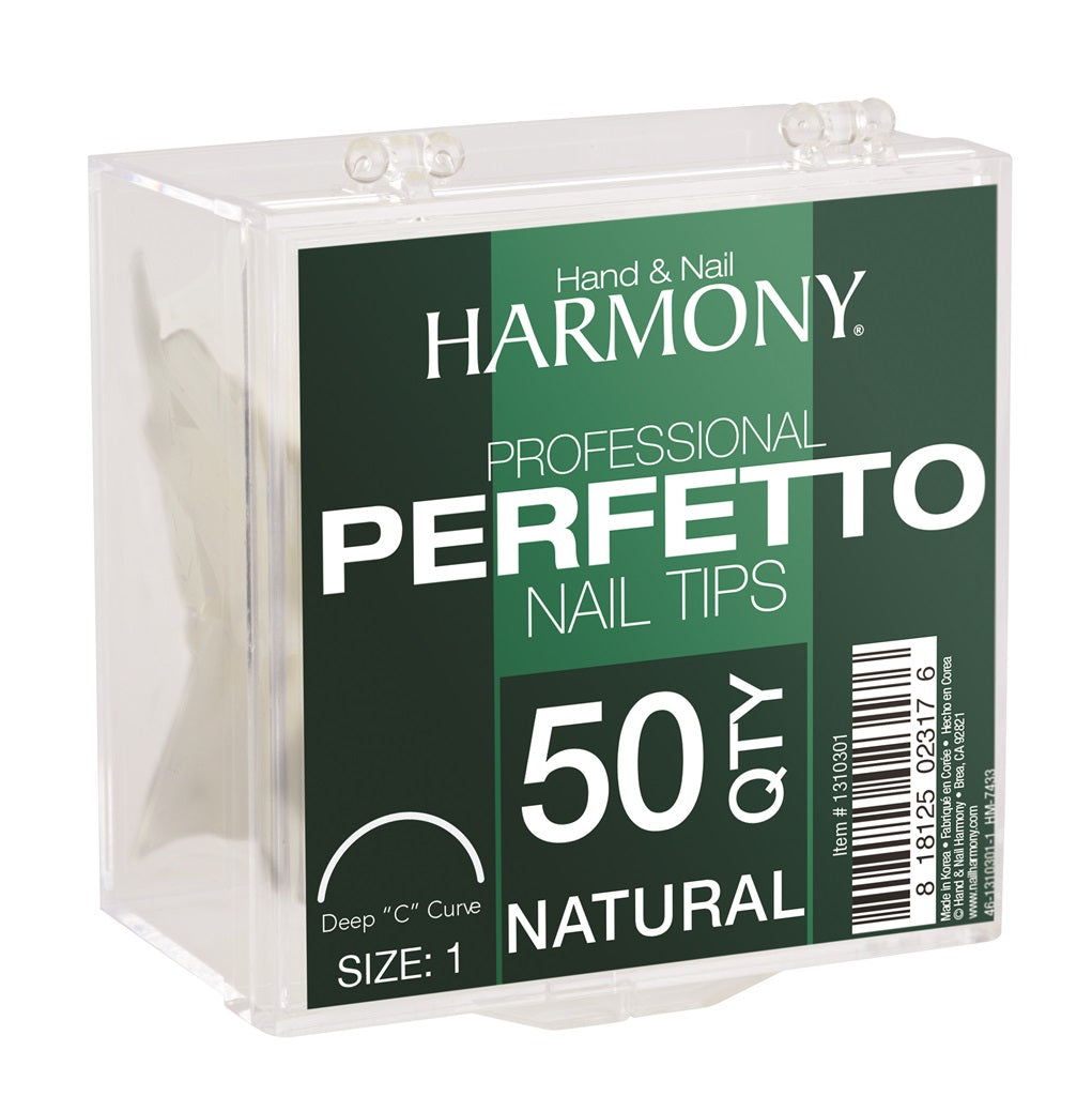 Harmony Perfetto Nail Tips Natural 50 Pack - Size 10