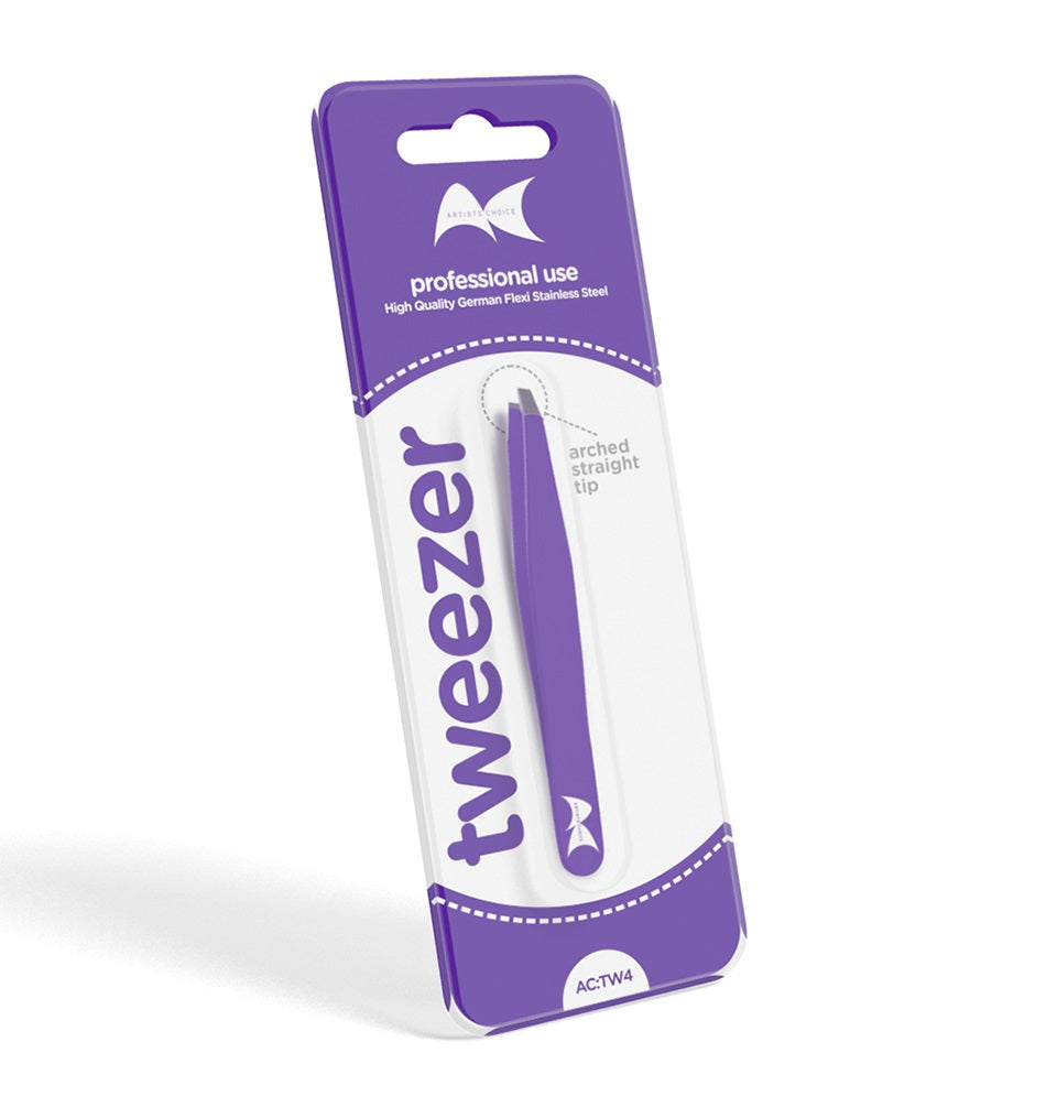Artists Choice Tweezer No. 4 Arched Straight Tip Purple