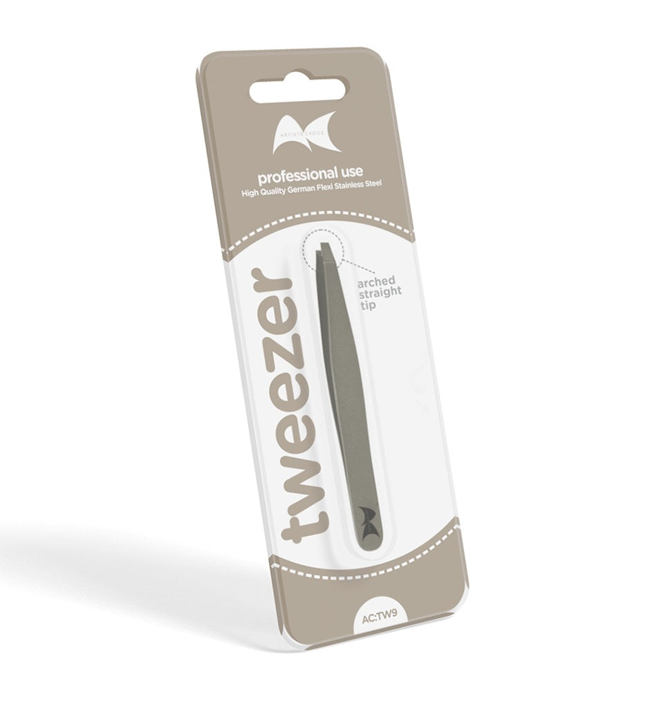 Artists Choice Tweezer No. 9 Arched Straight Tip Grey