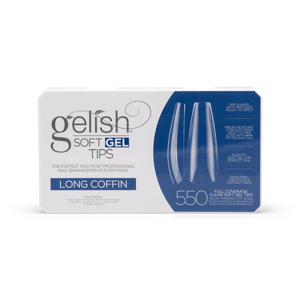 Gelish Soft Gel Tips Long Coffin 550 Pack