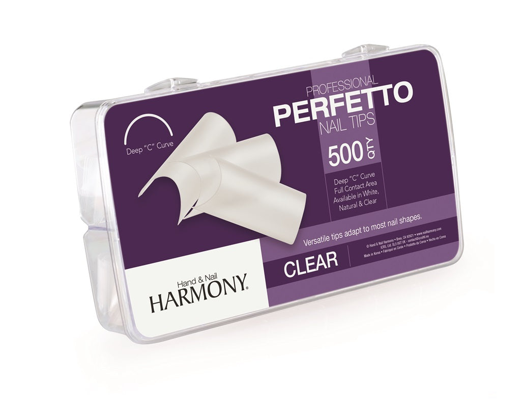 Harmony Perfetto Nail Tips Clear 500 Pack Assorted