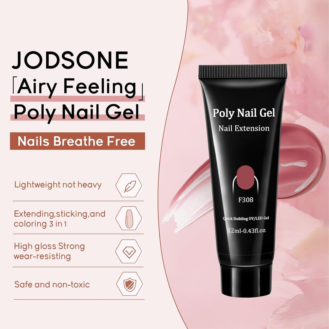 NBHS 14-Color Poly Nail Gel Kit with Lamp – All-in-One Extension Set