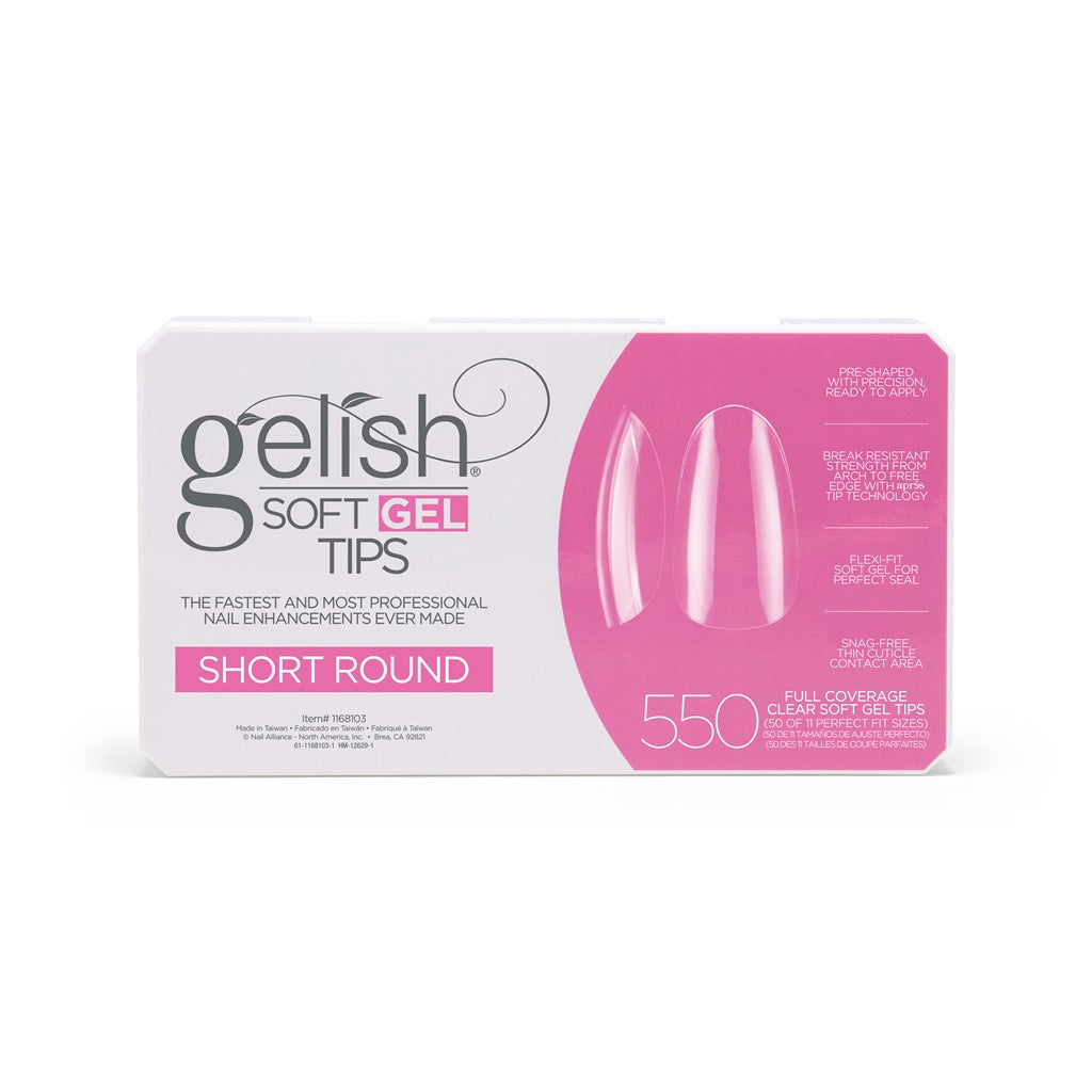 Gelish Soft Gel Tips Short Round 550 Pack