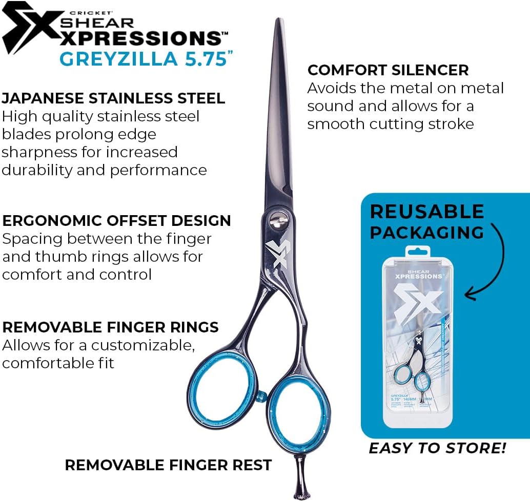 Cricket Shear Xpressions Greyzilla Scissors 5.75 Inch