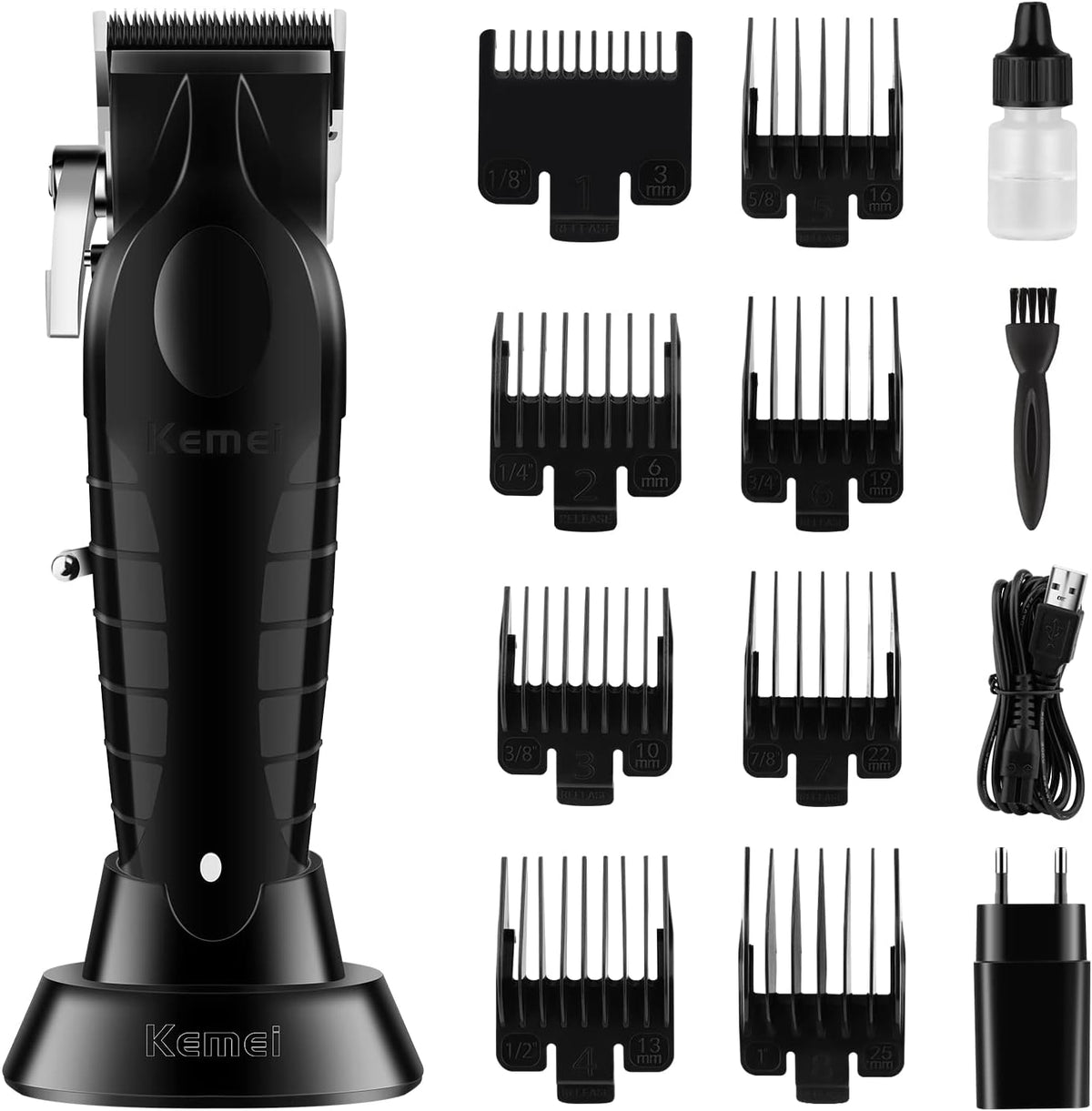 Kemei 2296 Professional Hair Clipper for Men T Blade Barber Clippers