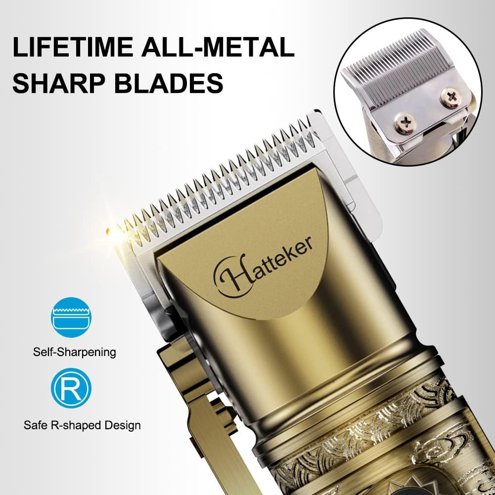 NBHS Cordless Affordable Hair Clippers Rechargeable LED Display (Gold)