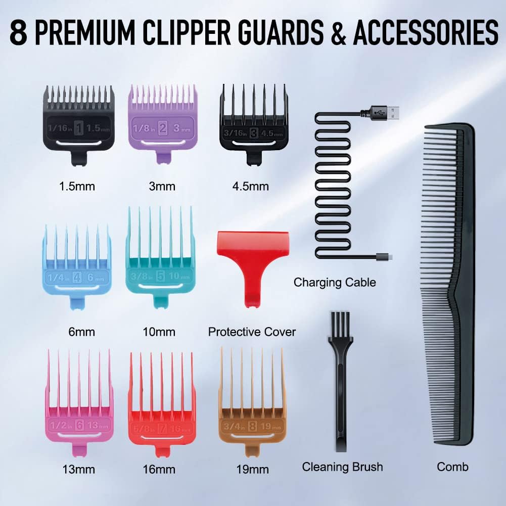 NBHS Cordless Affordable Hair Clippers Rechargeable LED Display (Gold)